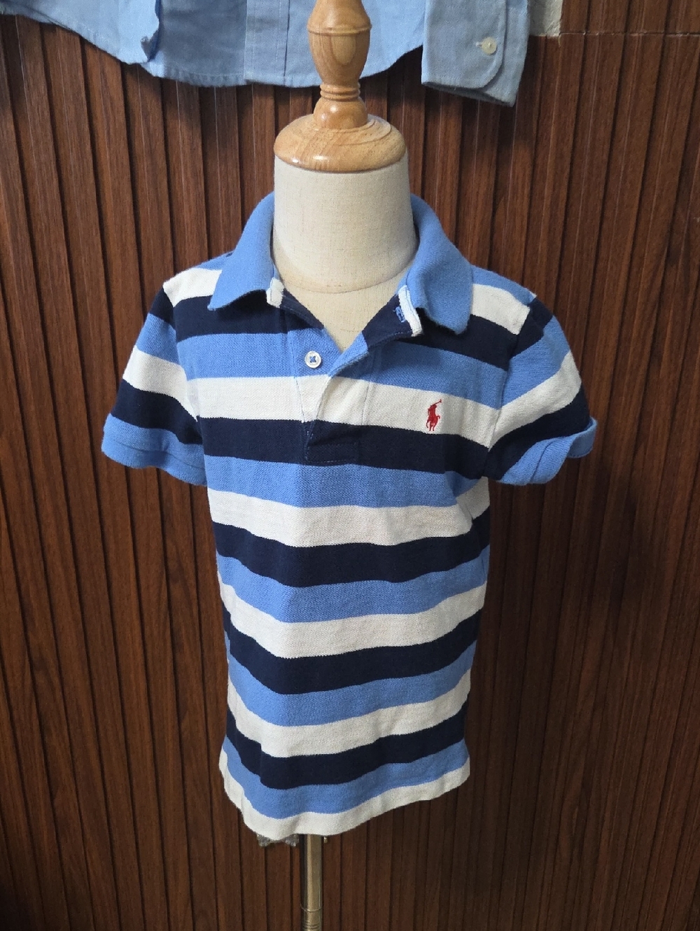 Ralph Lauren Boys Blue, Navy & White Striped Polo